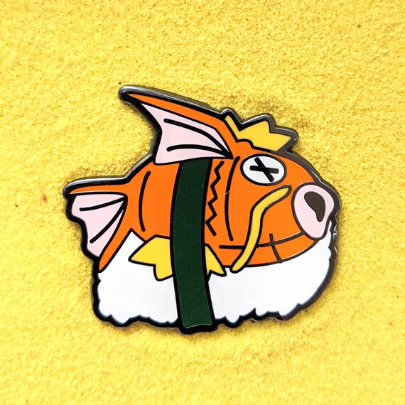 1.5 Enamel Pin Lapel Metal Badge Salmon Nigiri Sushi