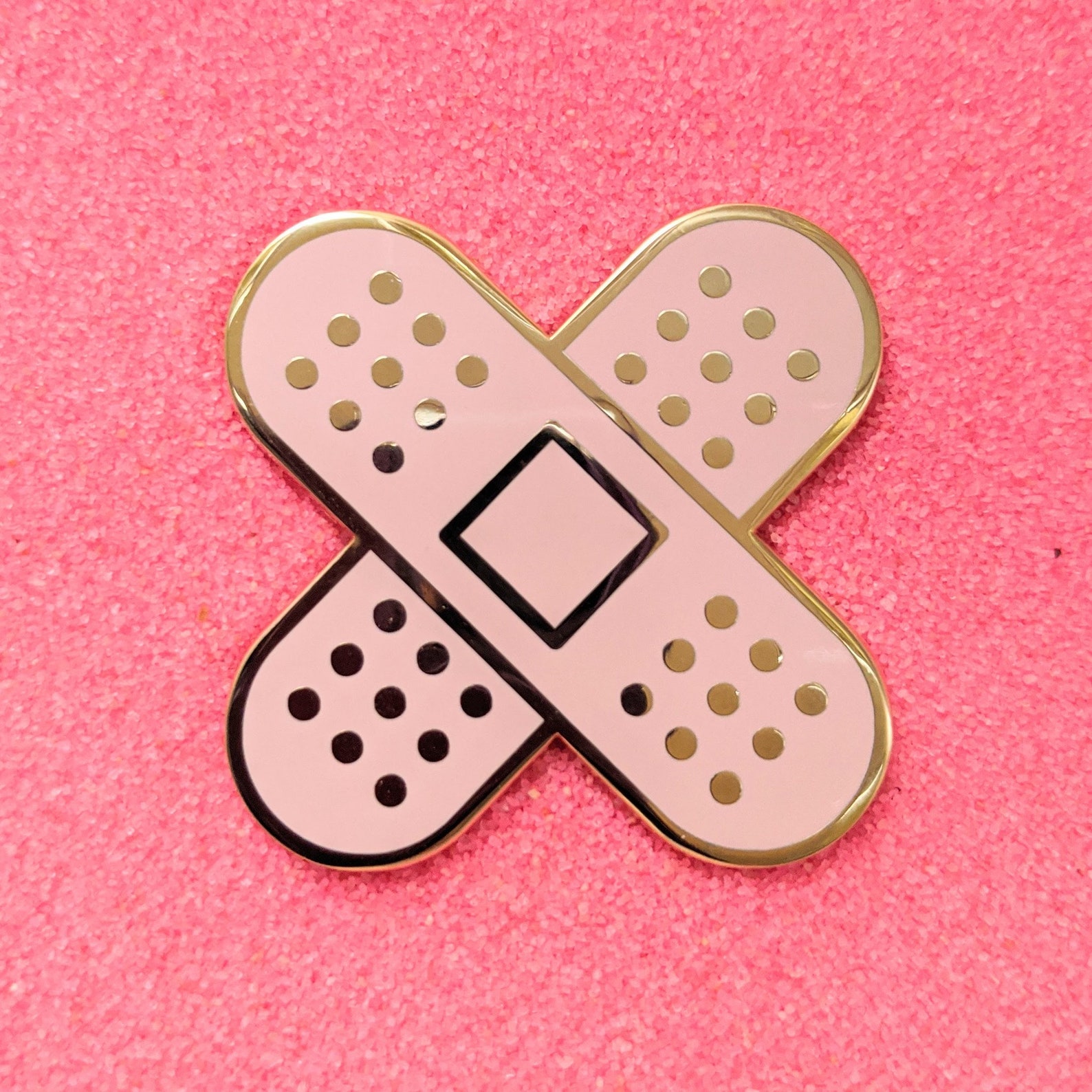 Bandaid Band Aid Pink Gold 1.5 Enamel Pin Lapel Metal - Etsy