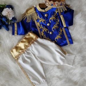 Duty free, blue white prince costume , little boys costume , birthday costume , firstday outfit , baby shower gift