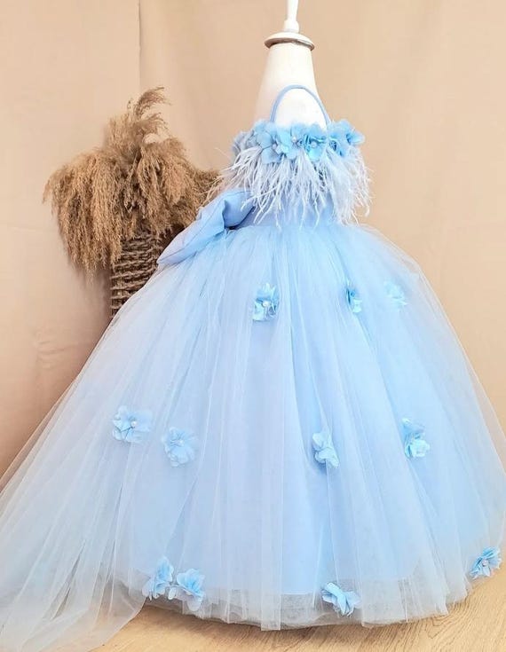white christmas dresses 3D Floral Glitter Off Shoulder Ball Gown by Ladivine 15704