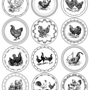 Vintage Chicken Mason Jar Labels image 2