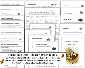 Farm Fresh Eggs - Baker's Dozen Bundle: Printable Chicken Notebook