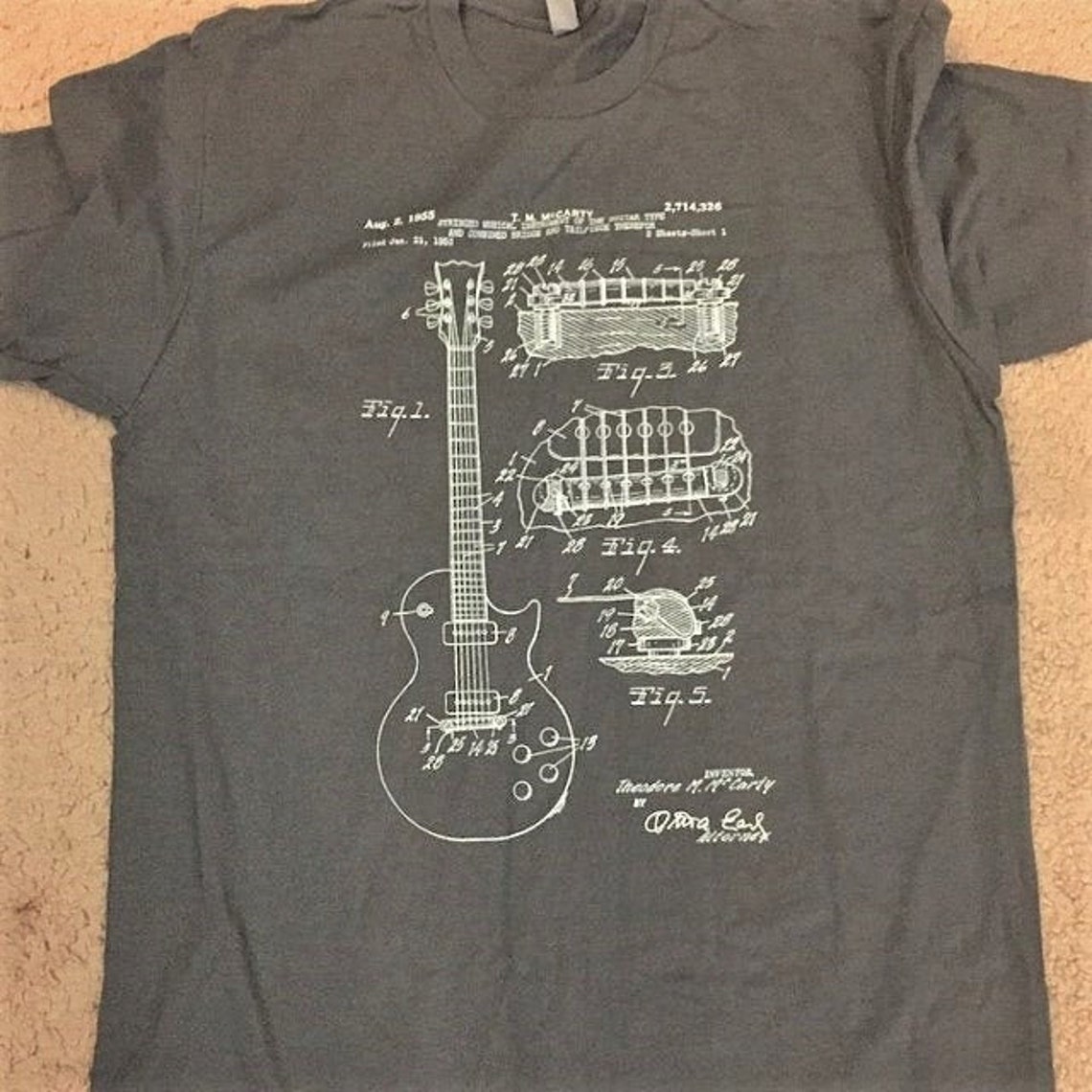 Guitar Logo TShirts Gibson Les Paul Patent T Shirt Vintage Etsy