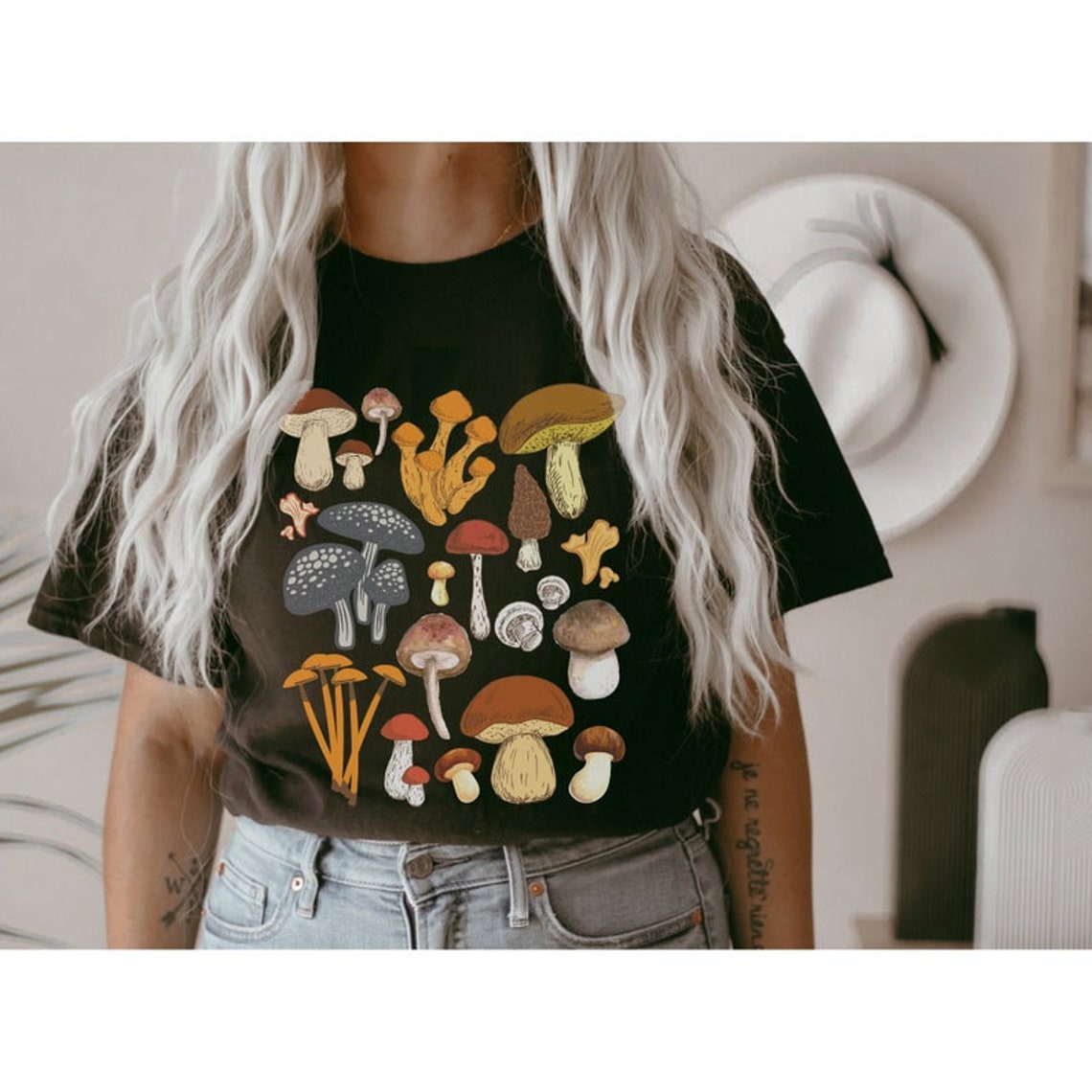 Mushroom Shirt Women Wildflower Tee 70s Style Clothing | Etsy