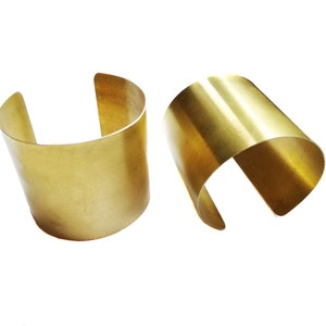SET of 2 pcs. Handmade Brass cuff blanks Metal bracelet blanks for jewelry making 2.36 inches (60 x 160 x 0.5 mm)