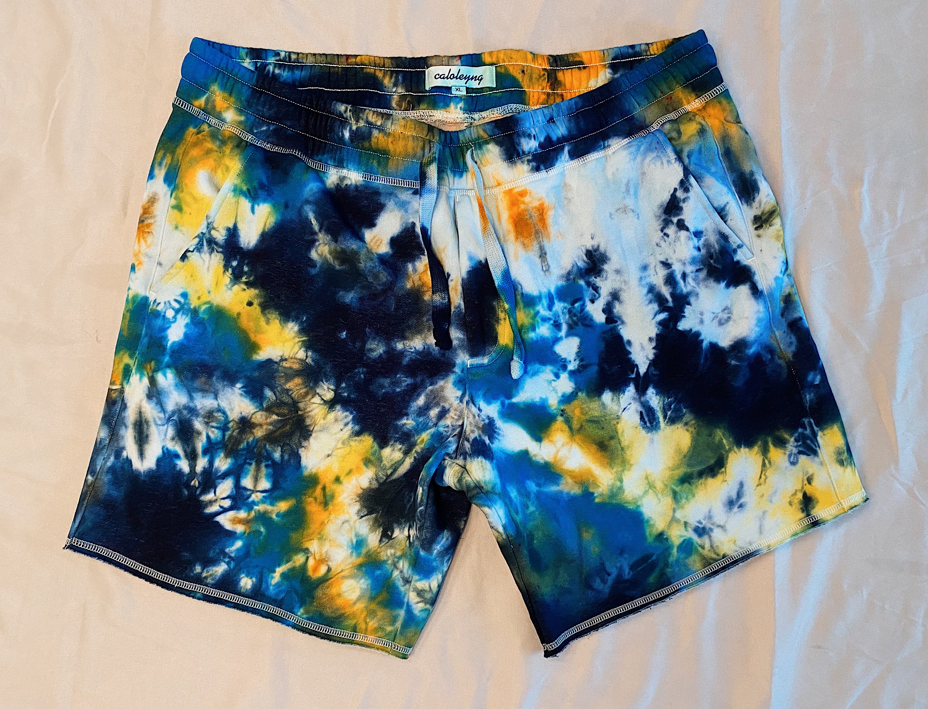 XL Mens Cotton Tie Dye Sweat Shorts | Etsy