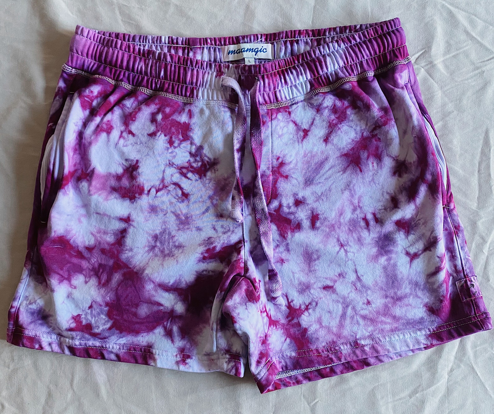 L Mens Purple Tie Dye 5.5 Inch Athletic Shorts Etsy