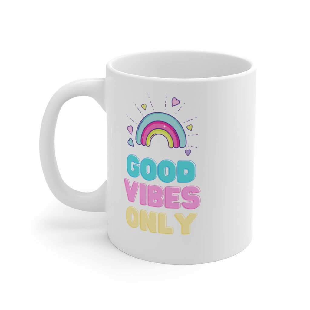 GOOD VIBES ONLY / positivity / motivational quote mug / | Etsy