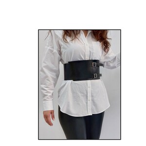 Leather Corset Belt, Slim Waist Belt, Leather Corset, Leather Obi Corset Belt, Obi Belt, Long Corset Belt