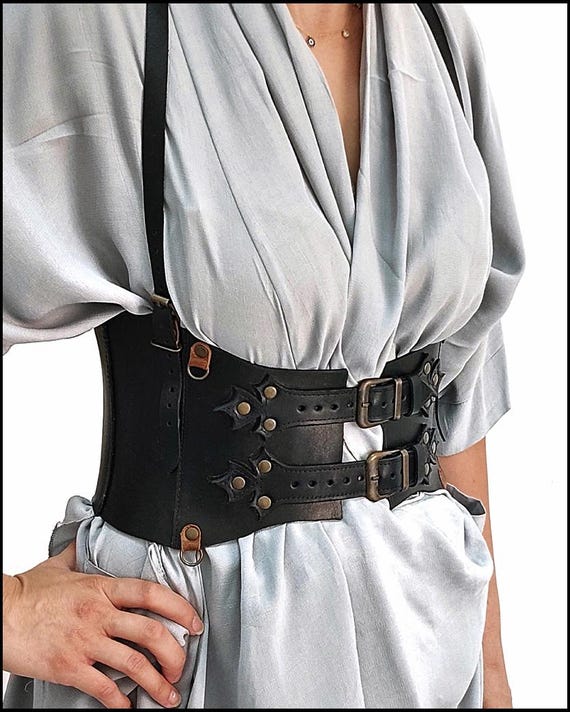 leather underbust corset belt