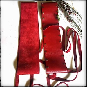 Colorful Leather Obi Belt: Herbal Tanned Waistband Accessory