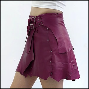 Pink Leather Mini Skirt: Barbarian Viking Costume