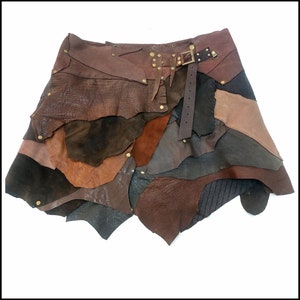 Patchwork Leather Festival Skirt: Viking Barbarian Costume