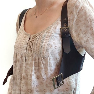 Adjustable Leather Harness Waistcoat: Vegetable Tanned Genuine Leather