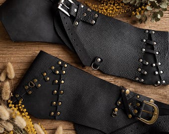 Black Boho Belt, Brown Festival Belt,  Leather Waist Belt, Wide Leather Belt,Bohemian Belt