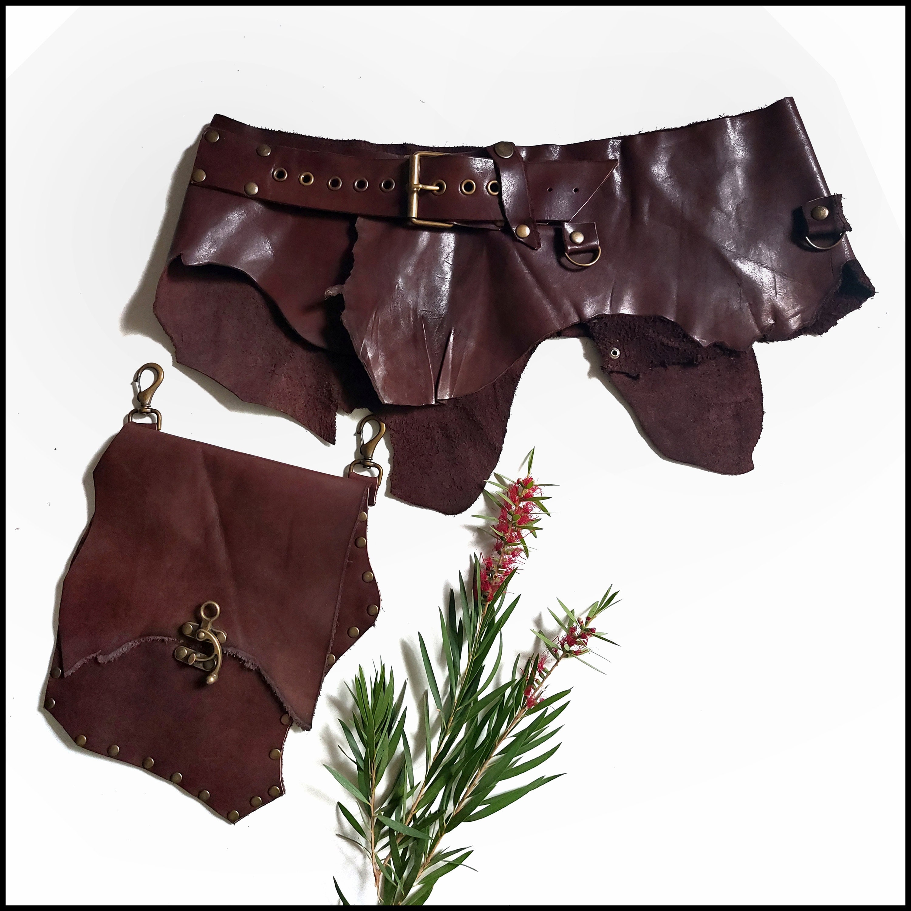 Brown Leather Festival Belt Bag: Tribal Bohemian Belt - Etsy display picture 2