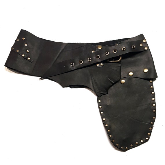 Wide Stud Belt w/Pouch Festival Utility Belt Leg Strap, Steampunk Cyberpunk  main image 4