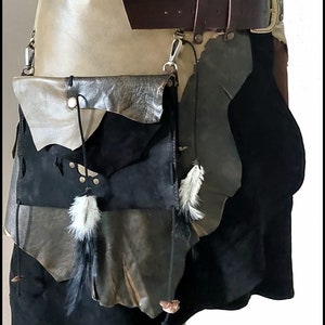 Leather Festival Skirt: Viking Barbarian Costume, Tribal Boho Skirt
