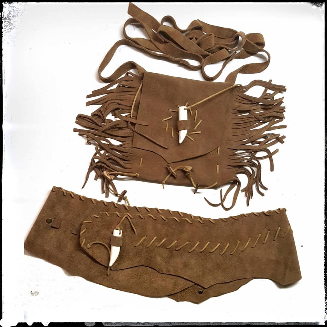 Handmade Leather Festival Belt Bag Set: Tribal Tassel Hippie  display picture 1