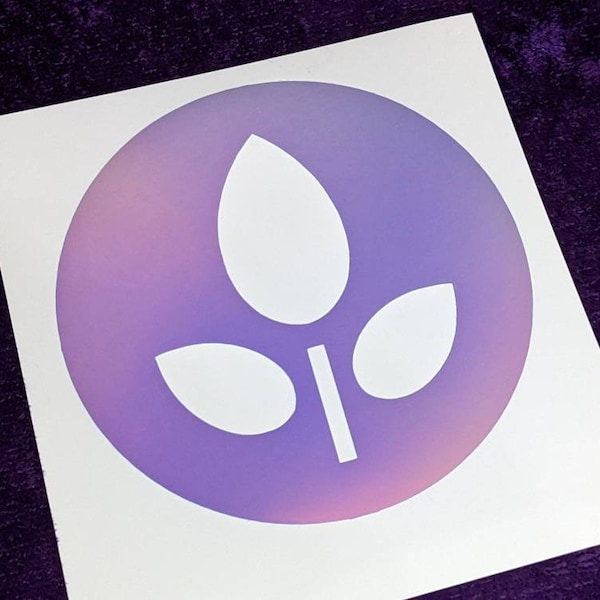 Wall-E Leaf Symbol Permanent Vinyl Decal in Magical Holographic or Various Colors