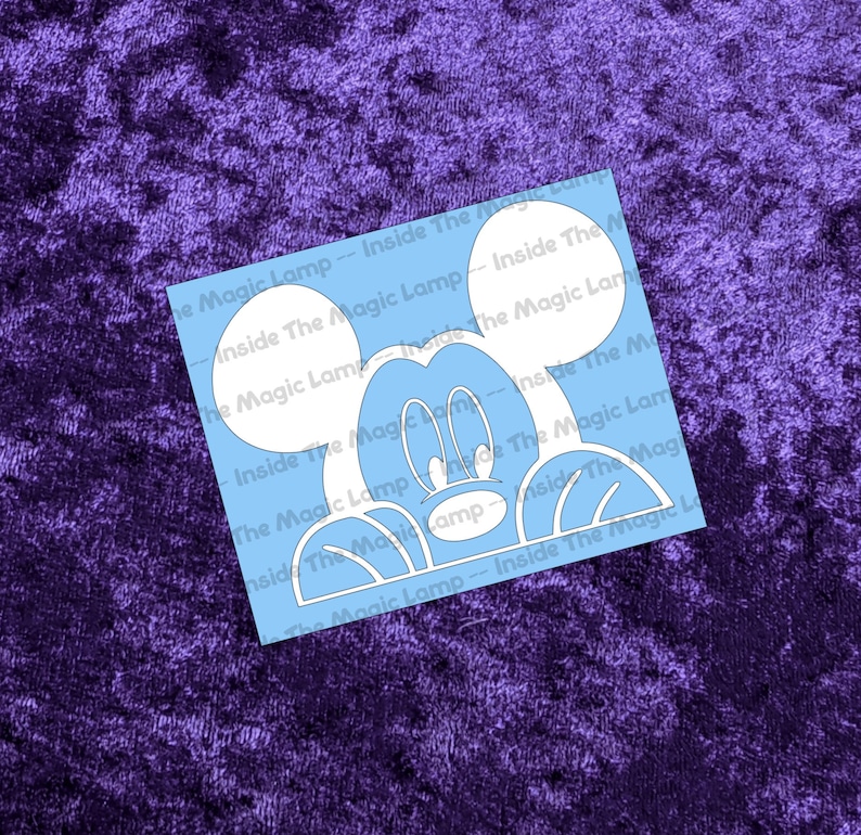 Peeking Mickey Permanent Vinyl Decal in Magical Holographic or Various Colors image 3