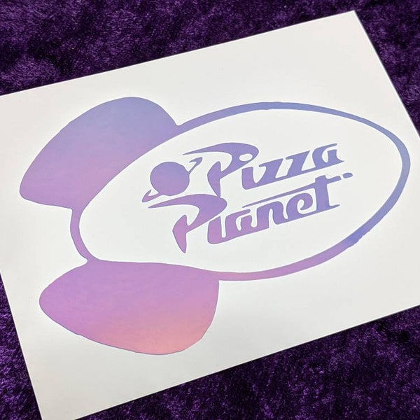 Pizza Planet Toy Story Permanent Vinyl Decal in Magical Holographic or Various Colors