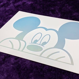 Peeking Mickey Permanent Vinyl Decal in Magical Holographic or Various Colors image 4