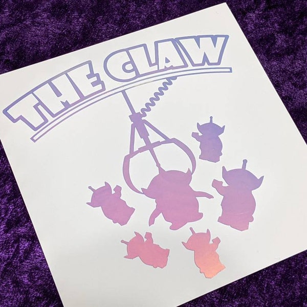 The Claw Toy Story Aliens Permanent Vinyl Decal in Magical Holographic or Various Colors