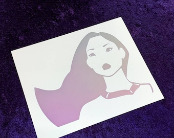 Pocahontas Permanent Vinyl Decal in Magical Holographic or Black