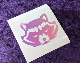 Rocket Raccoon Guardians Permanent Vinyl Decal in Magical Holographic or Various Colors