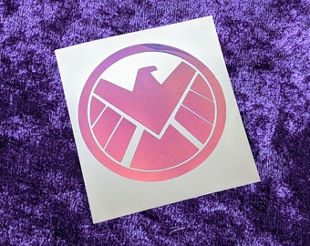 SHIELD Symbol Permanent Vinyl Decal in Magical Holographic or Various Colors