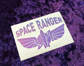 Toy Story Buzz Lightyear Space Ranger Wings Permanent Vinyl Decal in Magical Holographic or Various Colors