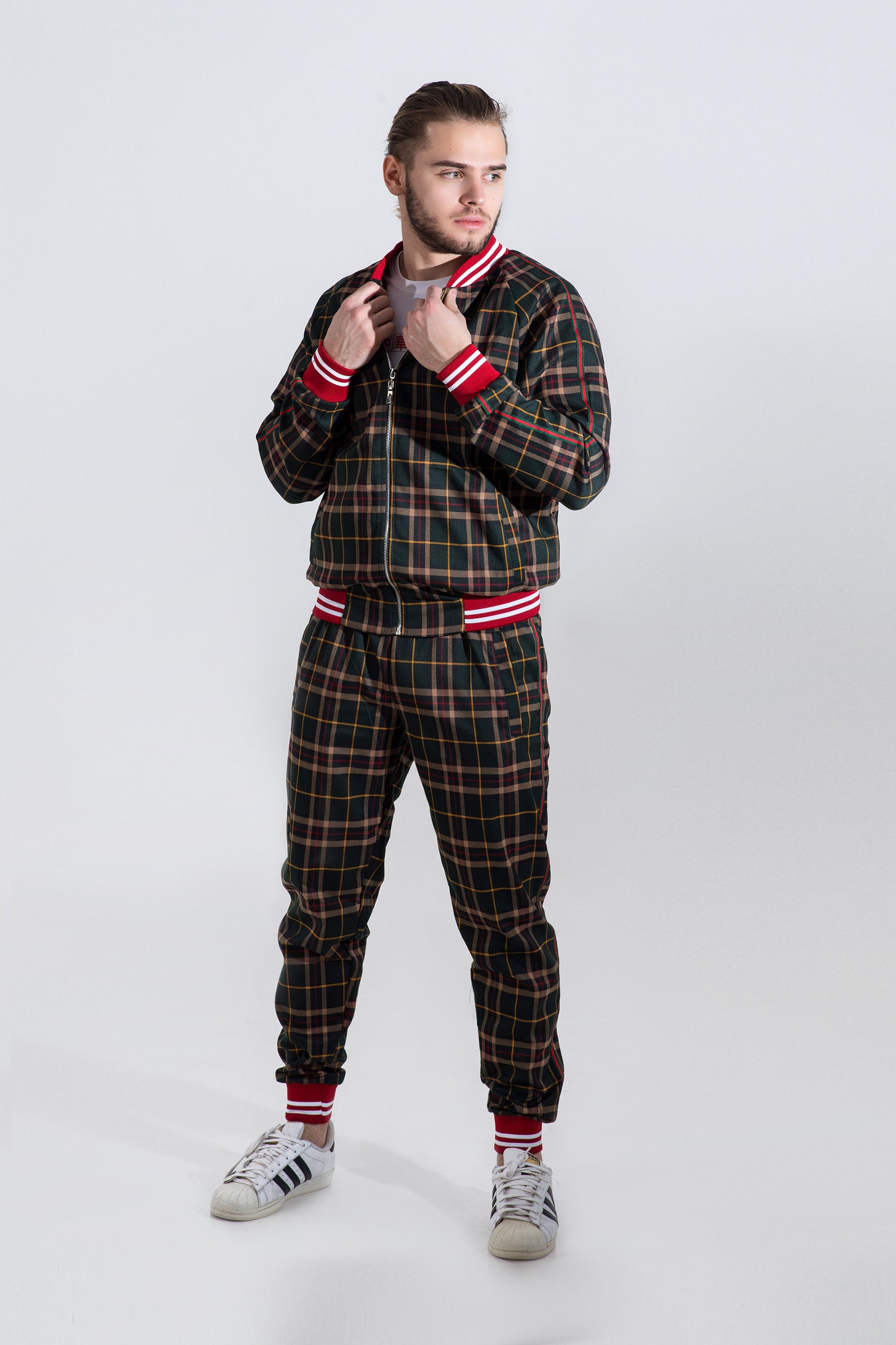 checkered tracksuit bottoms