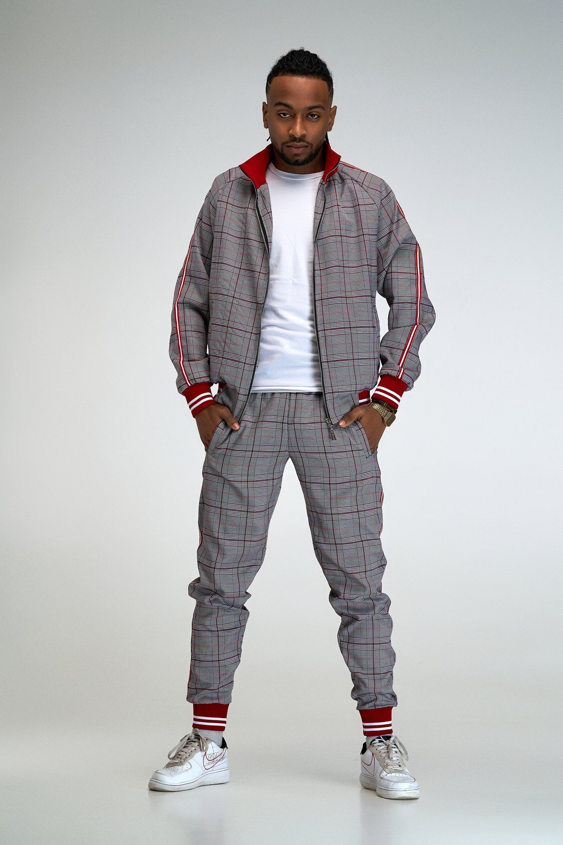 checkered tracksuit bottoms