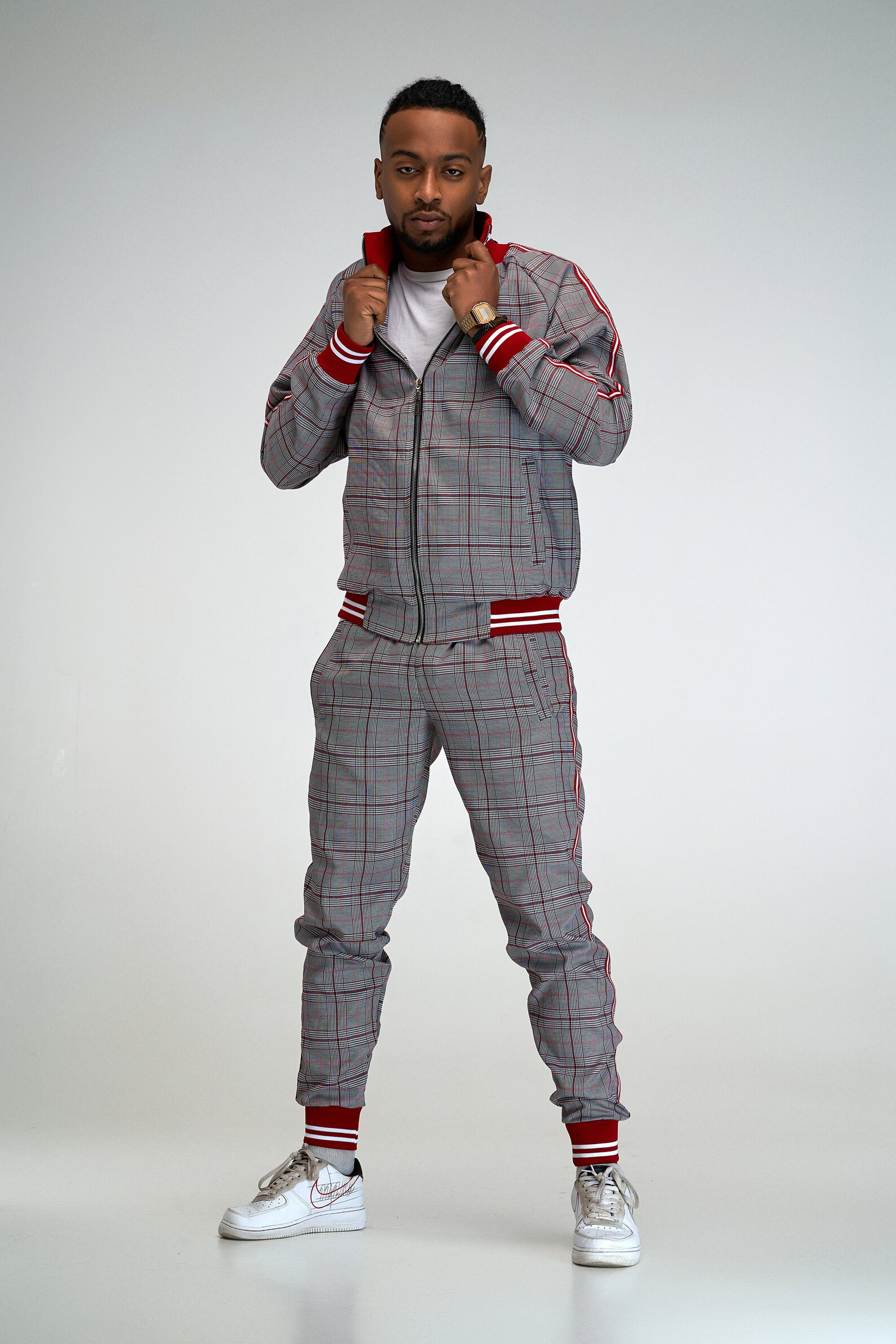 checkered tracksuit bottoms