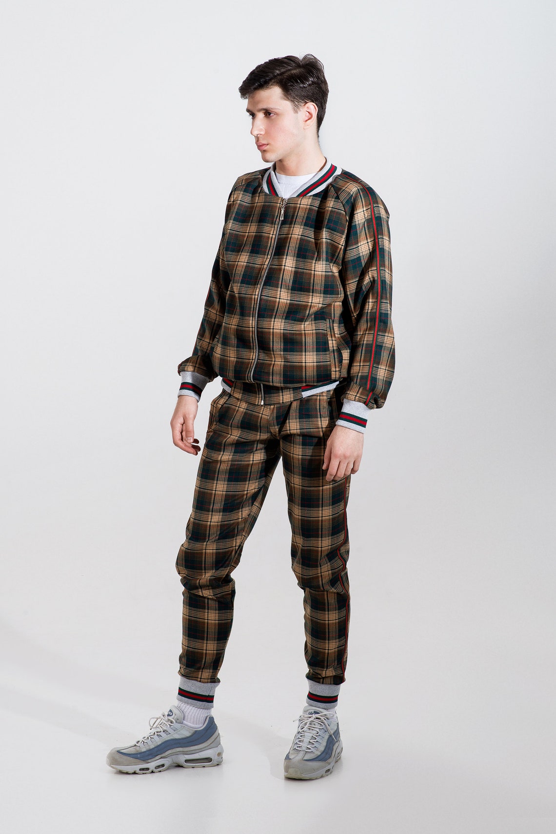 checkered tracksuit bottoms