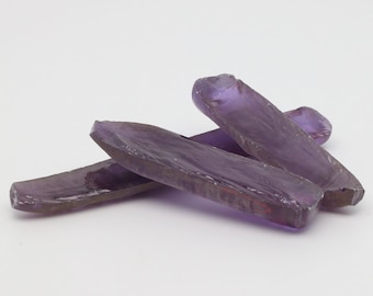 Alexandrite #46 Colored Lab Created Corundum Sapphire Faceting Rough for Gem Cutting - Various Sizes - Split Boule