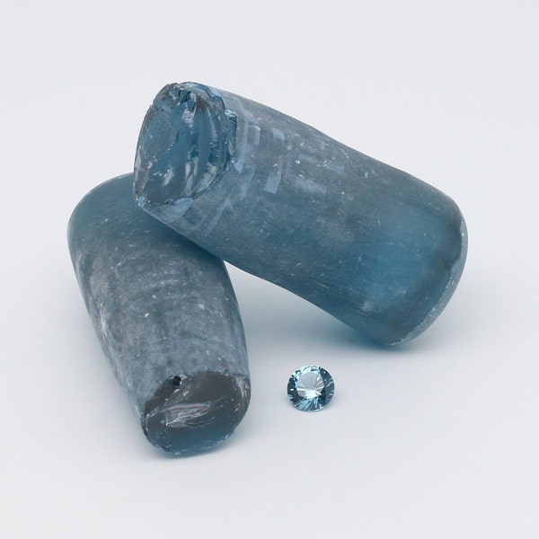Aquamarine Medium Blue #106 Lab Created Spinel Faceting Rough for Gem Cutting - Various Sizes