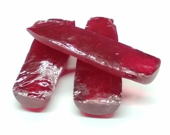 Ruby Red #5 Lab Created Corundum Sapphire Faceting Rough for Gem Cutting - Various Sizes - Split Boule