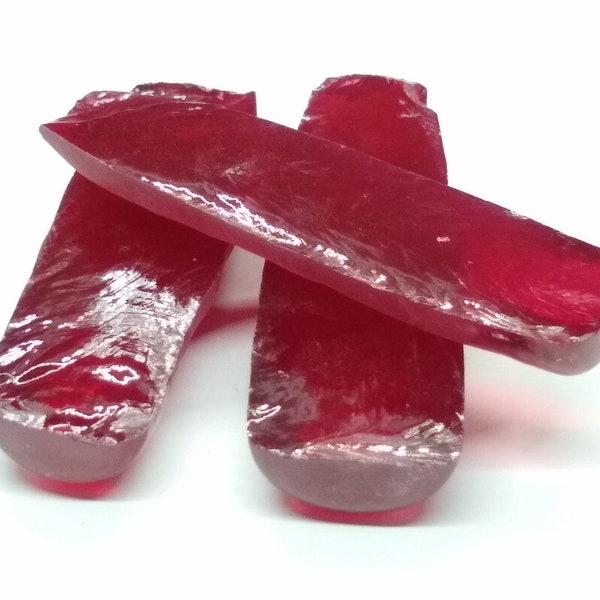 Ruby Red #5 Lab Created Corundum Sapphire Faceting Rough for Gem Cutting - Various Sizes - Split Boule