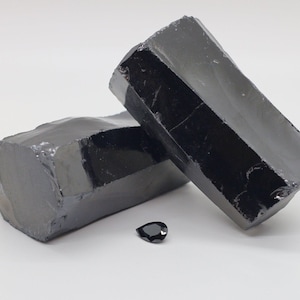 Black Cubic Zirconia Faceting Rough for Gem Cutting - Various Sizes
