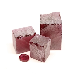 Nanosital Simulated Light Ruby (Included) Lab Created Faceting Rough for Gem Cutting - #Z-249 - Various Sizes