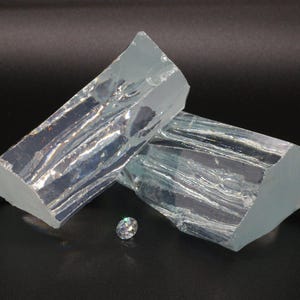 Ice Blue Cubic Zirconia Faceting Rough for Gem Cutting - Various Sizes