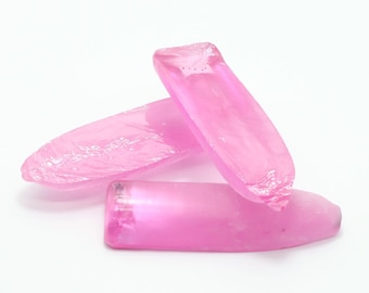 Extra Light Pink #1.25 Lab Created Corundum Sapphire Faceting Rough for Gem Cutting - Various Sizes - Split Boule