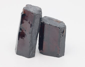 Dark Garnet Cubic Zirconia Faceting Rough for Gem Cutting - Various Sizes