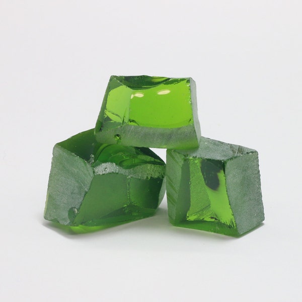 Peridot Nanosital Synthetic Lab Created Faceting Rough for Gem Cutting - #172 - Various Sizes