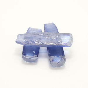 Blue Topaz #30 Lab Created Corundum Sapphire Faceting Rough for Gem Cutting - Various Sizes - Split Boule