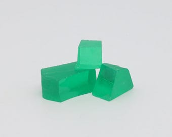 Green (Tsavorite) Garnet V:YAG Faceting Rough for Gem Cutting - Various Sizes