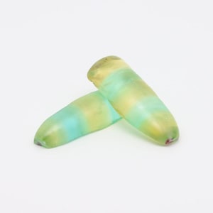 Yellow/Green Bi-Color Lab Created Corundum Sapphire Faceting Rough for Gem Cutting - Various Sizes - Split Boule