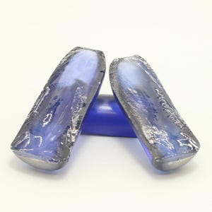 Montana Blue #31 Lab Created Corundum Sapphire Faceting Rough for Gem Cutting - Various Sizes - Split Boule